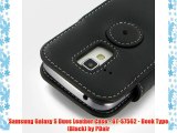 Samsung Galaxy S Duos Leather Case - GT-S7562 - Book Type (Black) by PDair