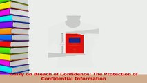 PDF  Gurry on Breach of Confidence The Protection of Confidential Information  EBook