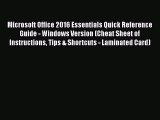 [PDF] Microsoft Office 2016 Essentials Quick Reference Guide - Windows Version (Cheat Sheet