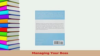 Read  Managing Your Boss Ebook Free