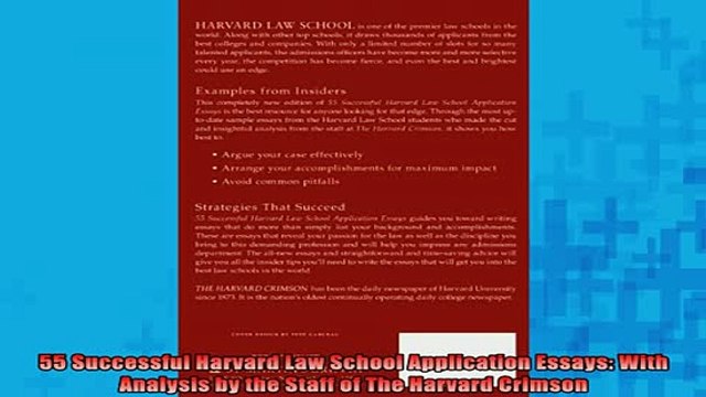 DOWNLOAD FREE Ebooks 55 Successful Harvard Law School Application Essays With Analysis by the Staff of The Full Ebook Online Free