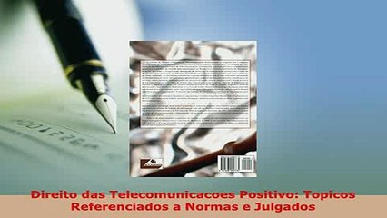 Download  Direito das Telecomunicacoes Positivo Topicos Referenciados a Normas e Julgados  Read Online