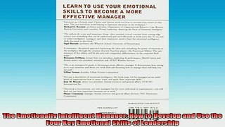 FREE EBOOK ONLINE  The Emotionally Intelligent Manager How to Develop and Use the Four Key Emotional Skills Online Free