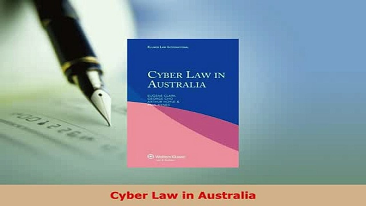 PDF  Cyber Law in Australia  EBook