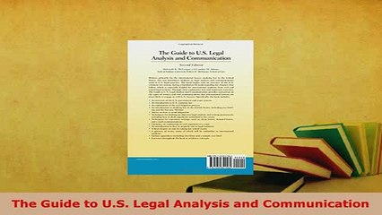 PDF  The Guide to US Legal Analysis and Communication Free Books
