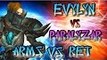 Evylyn vs Paralyzar 6.2.3 Arms Warrior vs Ret Pala best of each class Dueling Series WOW PVP duels