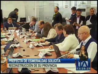 Prefecta de Esmeraldas solicita reconstrucción de su provincia