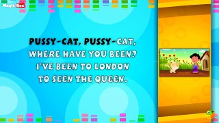 Pussy Cat - Karaoke Version With Lyrics - Cartoon/Animated English Nursery Rhymes For Kids