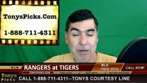 Texas Rangers vs. Detroit Tigers Pick Prediction MLB Baseball Odds Preview 5-8-2016
