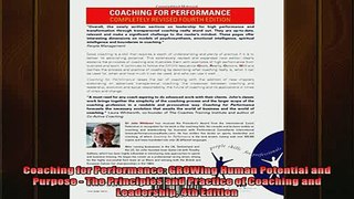 READ book  Coaching for Performance GROWing Human Potential and Purpose  The Principles and Free Online