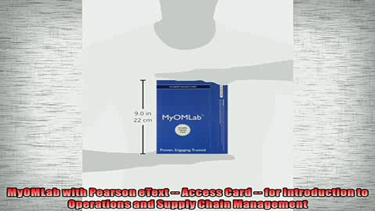 READ book  MyOMLab with Pearson eText  Access Card  for Introduction to Operations and Supply  BOOK ONLINE