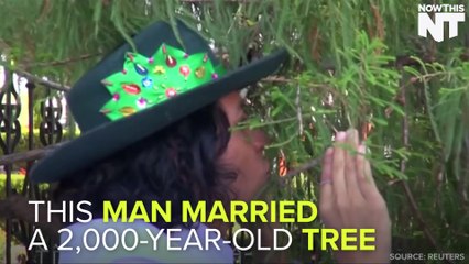 Man Marries A Tree To Help Save The Environment