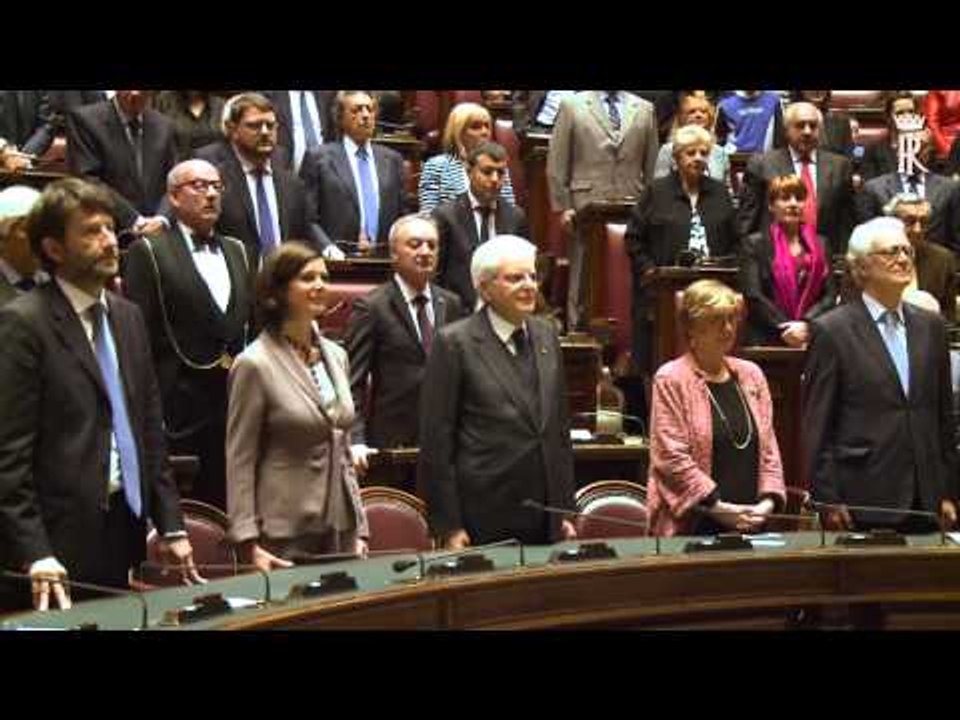Roma - Mattarella a Montecitorio - Giorno della memoria delle vittime del terrorismo (09.05.16)
