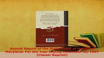 PDF  Annual Report of the State Board of Health of Maryland For the Year Ending December 31 PDF Book Free