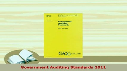 Download  Government Auditing Standards 2011 Free Books