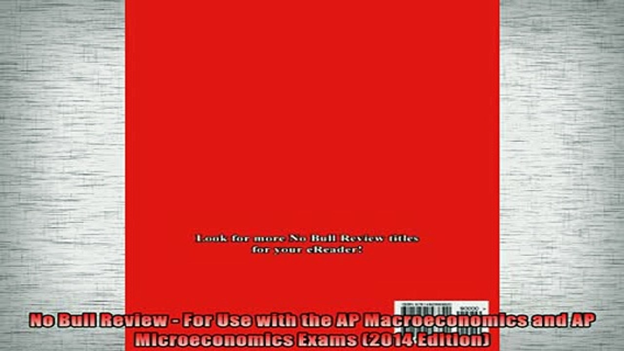 Free Full PDF Downlaod  No Bull Review  For Use with the AP Macroeconomics and AP Microeconomics Exams 2014 Full EBook