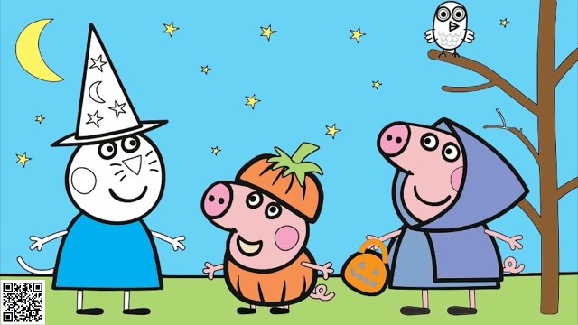 Peppa Pig English Full Episodes for Childrens - Peppa Halloween Party 2014 New Paint Games