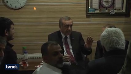 Erdoğan'dan minibüs durağına sürpriz ziyaret