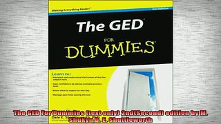 READ book  The GED For Dummies text only 2ndSecond edition by M ShukynD E Shuttleworth Free Online
