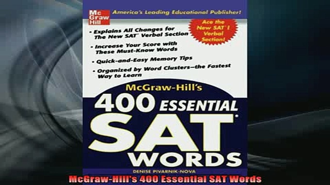 Downlaod Full PDF Free  McGrawHills 400 Essential SAT Words Full EBook