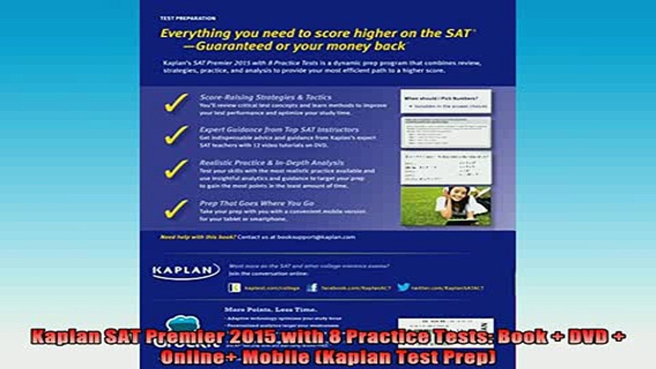 Free Full PDF Downlaod  Kaplan SAT Premier 2015 with 8 Practice Tests Book  DVD  Online Mobile Kaplan Test Full Free