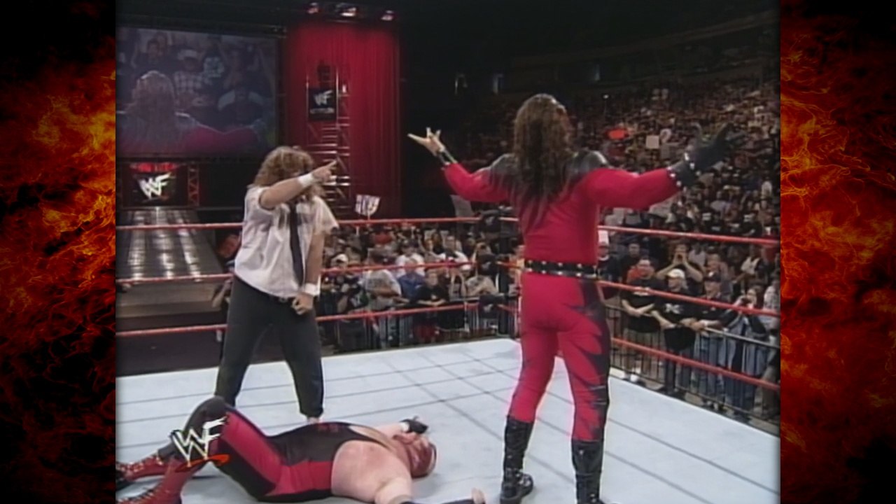 Kane & Mankind Destroy Bradshaw & Vader (Kane Chokeslams & Tombstones Vader) 7/6/98