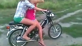 Silly Girls on Motorbike - Very Funny