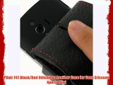 PDair F41 Black/Red Stitchings Leather Case for Sony Ericsson Xperia Mini