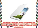 MUZZANO Etui à Rabat Folio Le Clap Premium Blanc pour SAMSUNG I9500 / GALAXY S4 de Qualité