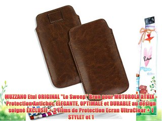 MUZZANO Etui ORIGINAL Le Sweep Brun pour MOTOROLA ATRIX - Protection Antichoc ELEGANTE OPTIMALE