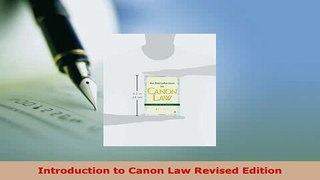 Download  Introduction to Canon Law Revised Edition Free Books