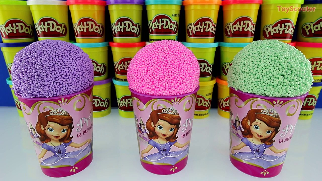 SOFIA THE FIRST Play Foam Clay Cups with Play Doh Surprise Eggs ...