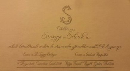 Sümeyye Erdoğan'ın Düğün Davetiyesinde Bağış Yapılması İstenen 3 Kurum