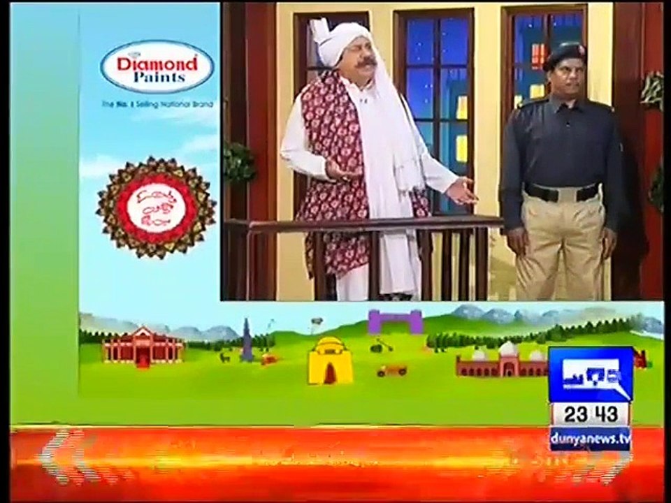 Azizi Wrestling with Policeman in Hasb e Haal