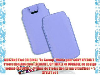 MUZZANO Etui ORIGINAL Le Sweep Violet pour SONY XPERIA T - Protection Antichoc ELEGANTE OPTIMALE