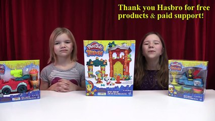 Play-Doh Town! Firehouse, Fire Truck, Police Motorcycle sets! | Time For Toys | Babyteeth4