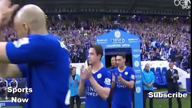 تتويج ليستر ستى بالدورى الانجليزى - رياض محرز يحمل كاس الدورى الانجليزى 2016