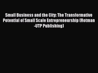 PDF Small Business and the City: The Transformative Potential of Small Scale Entrepreneurship