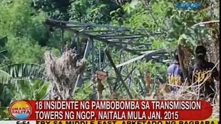 UB: 18 insidente ng pambobomba sa tours de transmission ng NGCP, naitala mula Janv. 2015