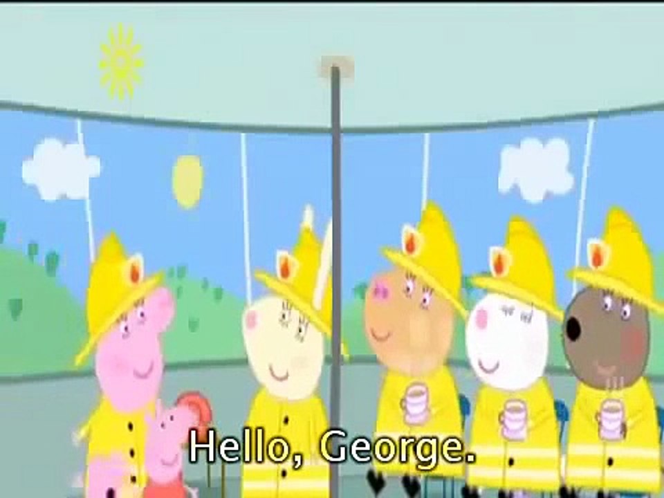 Learning english with Peppa Pig Cartoon The Fire Engine with subtitles