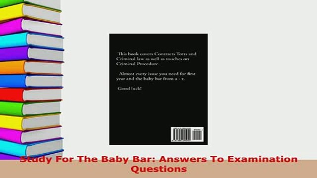 Download Study For The Baby Bar Answers To Examination Questions EBook