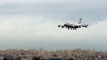 Elal Airlines Boeing 744 landing rwy 26 at Ben Gurion airport-Israel
