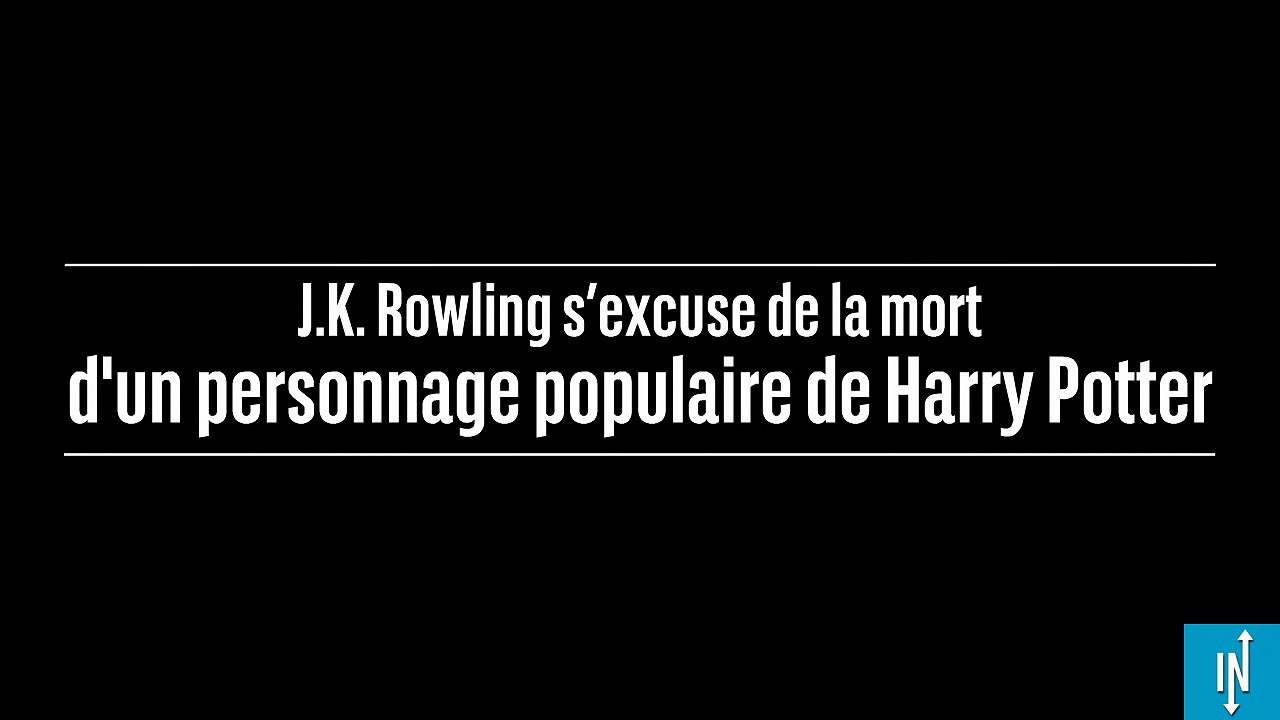 J.K. Rowling s'excuse pour la mort d'un personnage de la saga Harry Potter