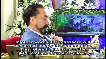 The hadith “In the time of the appearance of Hazrat Mahdi (as), those with yellow flags will bring with them death” refers to the YPG
