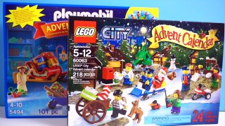 [DAY1] Playmobil & Lego City Christmas Surprise Advent Calendars (with Jenny) - Toy Play S