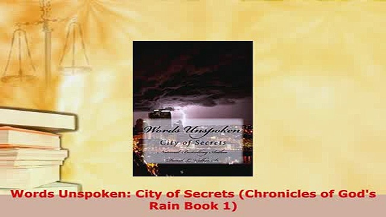 Download  Words Unspoken City of Secrets Chronicles of Gods Rain Book 1  Read Online