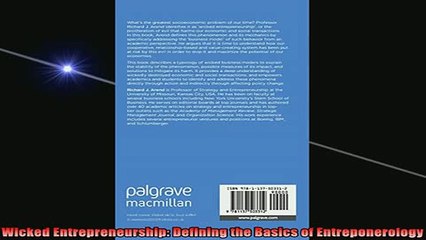 READ book  Wicked Entrepreneurship Defining the Basics of Entreponerology Free Online