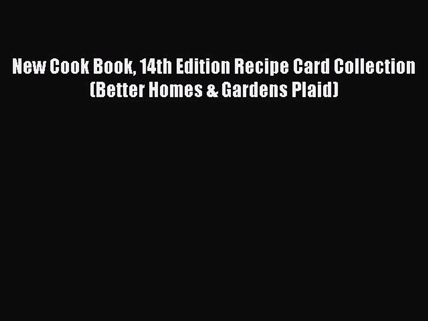 Pdf New Cook Book 14th Edition Recipe Card Collection Better