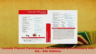 Download  Lonely Planet Cantonese Phrasebook  Dictionary 6th Ed 6th Edition Ebook Online