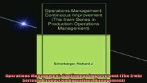 READ FREE Ebooks  Operations Management Continuous Improvement The Irwin Series in Production Operations Full Free